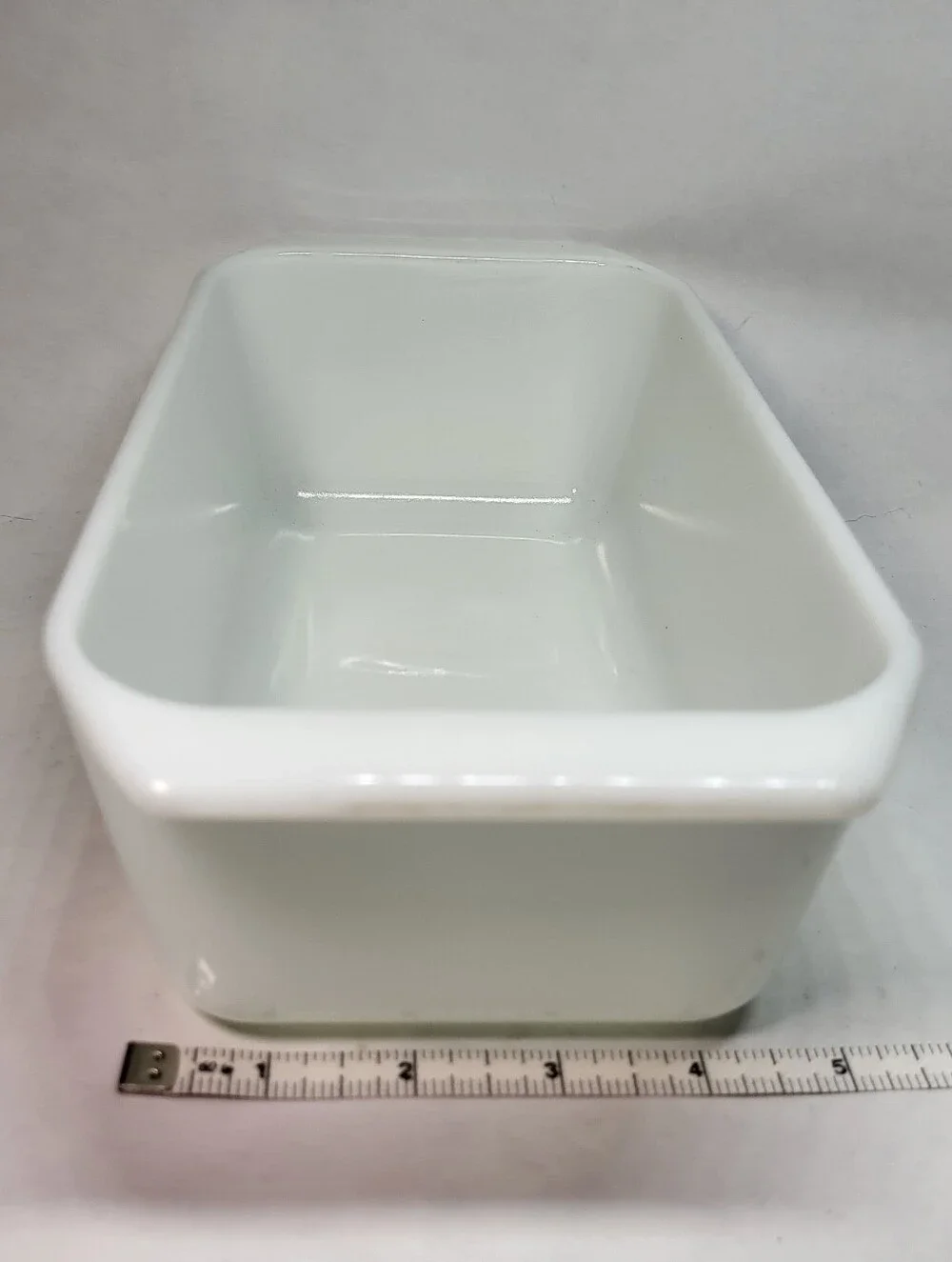 PYREX Opal White Loaf PAN 9x5x3 Ovenware 215-B Milk Glass Baking Dish w/ Handles